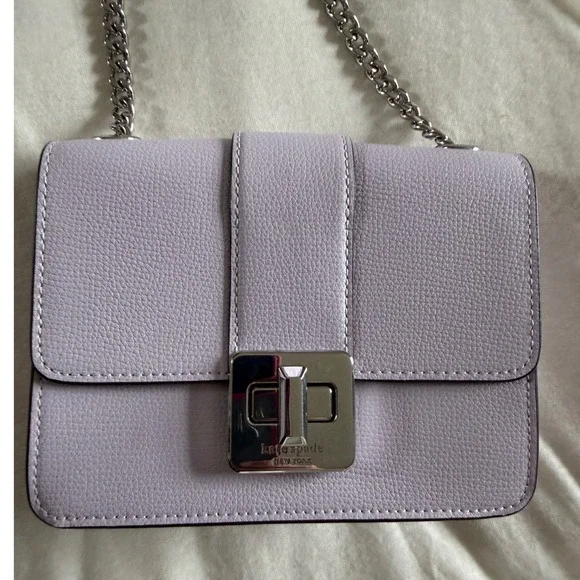 Kate Spade Phoebe Mini Flap Crossbody Bag Lilac Leather KK896 NEW - Picture 2 of 11